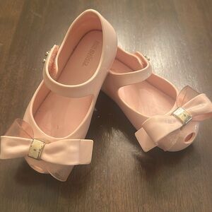 Pink and Silver Mini Melissa Bow shoes